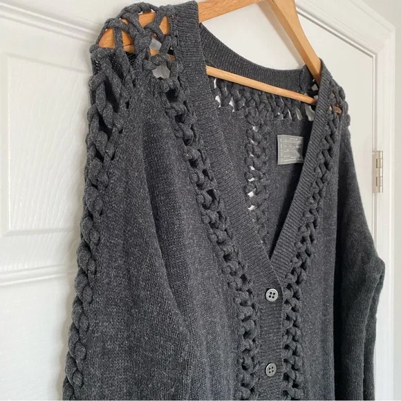 AllSaints Laurentia Braided Cardigan Size 12 - Picture 4 of 12
